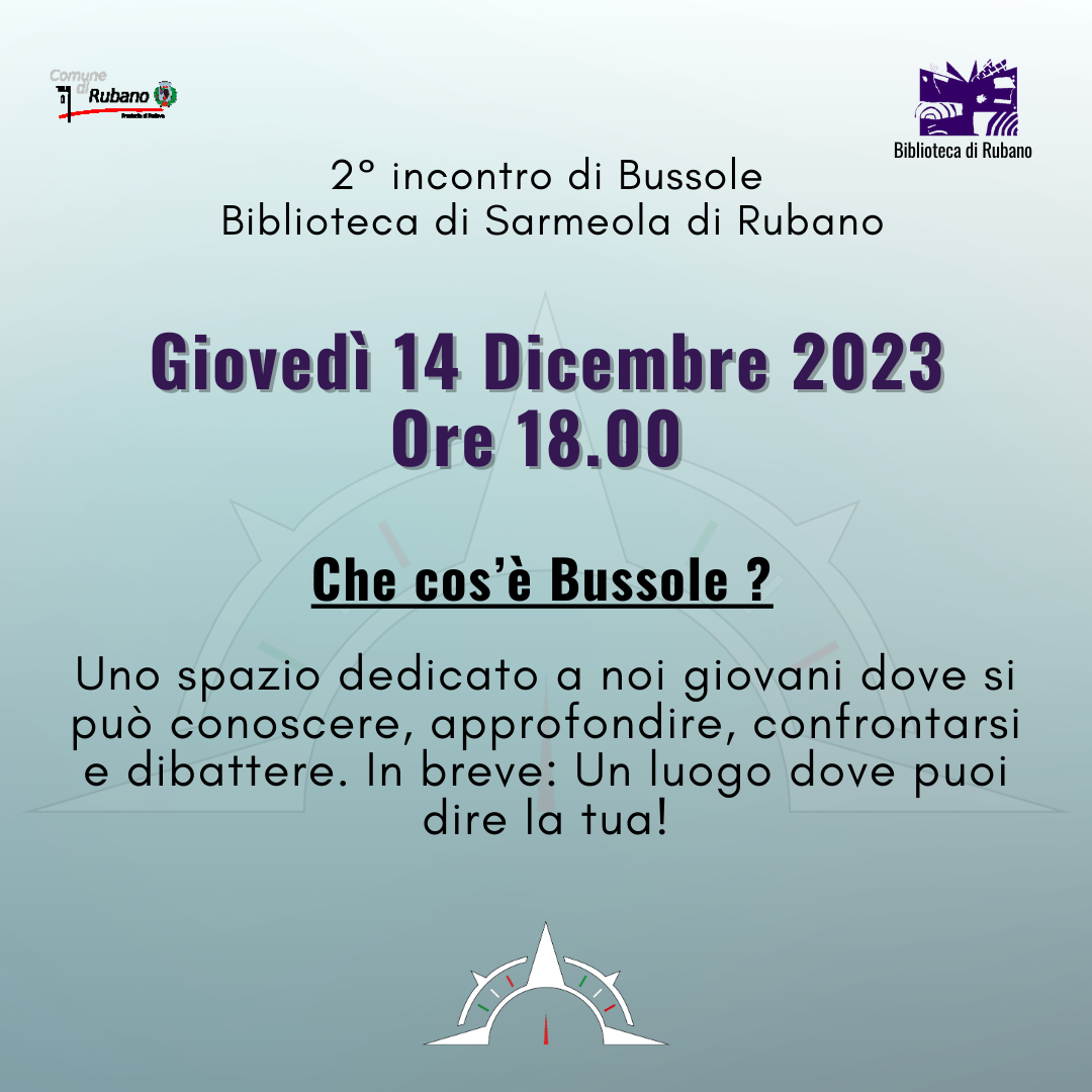 Bussole: 2° incontro giovedì 14 dicembre ore 18.00